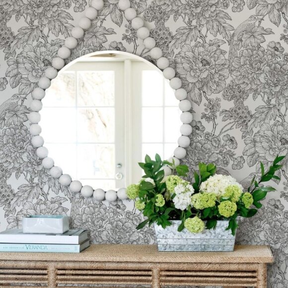 Black & White Sudbury Peel & Stick Wallpaper NuWallpaper - Picture 3 of 3